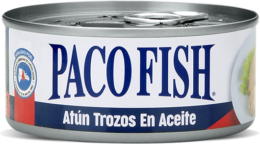 Atún PACO FISH Trozos en Aceite A/F, 5 oz.