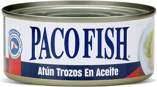 Atún PACO FISH Trozos en Aceite T/P, 5 oz.